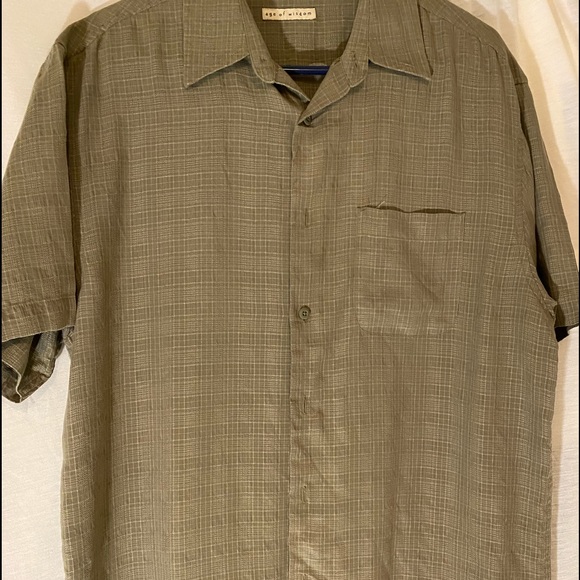Men’s Shirt Age of Wisdom Jade Short Sleeves SizeL - Picture 1 of 8
